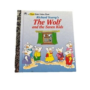 Vintage 1994-Richard Scarry’s The Wolf and the Seven Kids Book-Golden Books